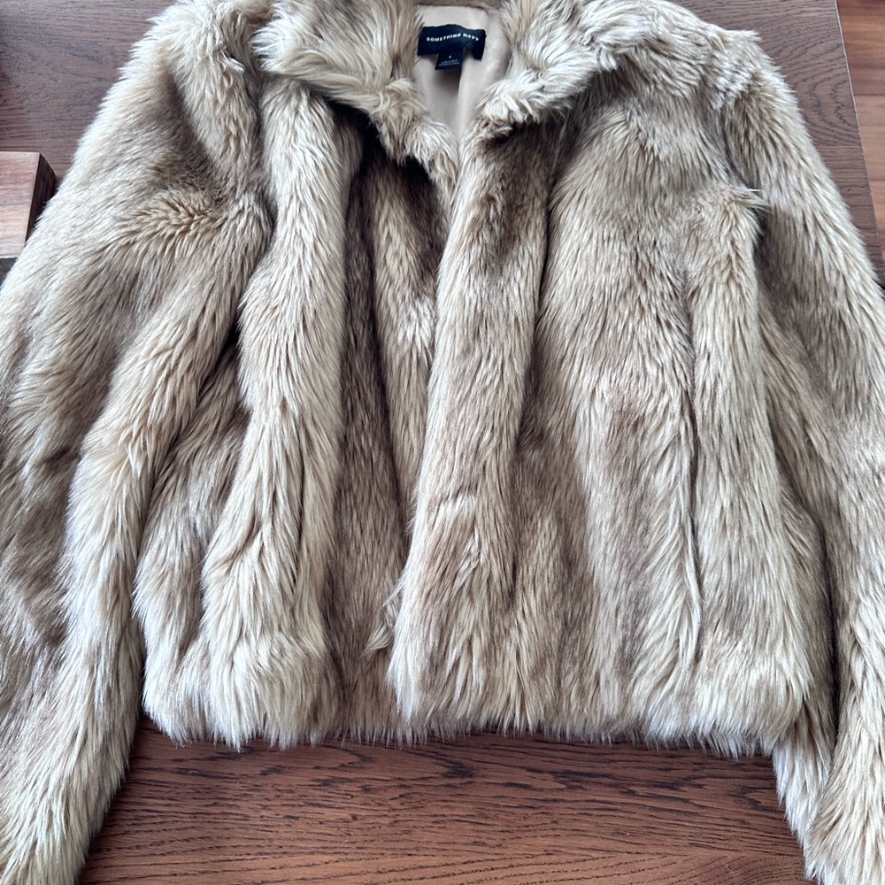 Something Navy Faux Fur coat